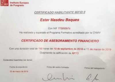certificat mifid ii assessorament financer allianz iep