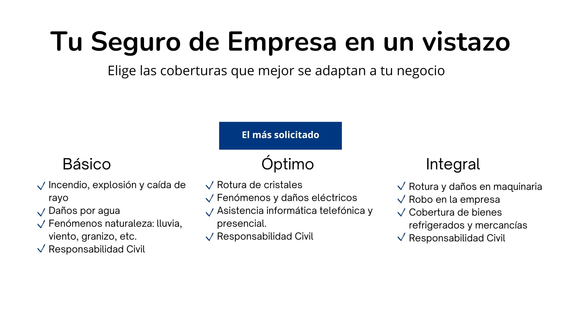 La teva assegurança d'empresa en una ullada